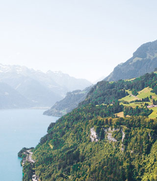 mountain and river landscape