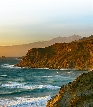 ocean and mountain landscape