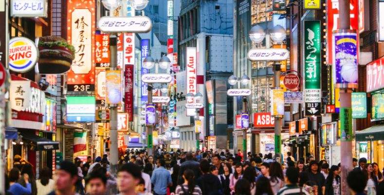 Best time to visit Japan to see Shibuya Shopping District.