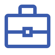 business travel insurance blue briefcase icon