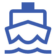 cruise travel insurance blue ship icon