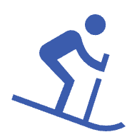 skiing insurance travel blue person skiing icon