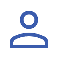 solo travel insurance blue person outline icon