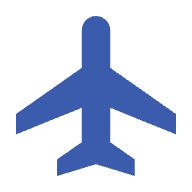 flight insurance upgrade blue plane icon