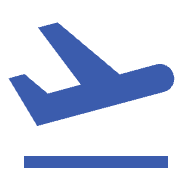 accidental death travel insurance blue plane taking off icon