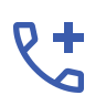 blue phone and plus sign icon travel assistance