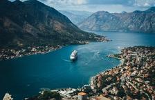 A cruise ship at sea